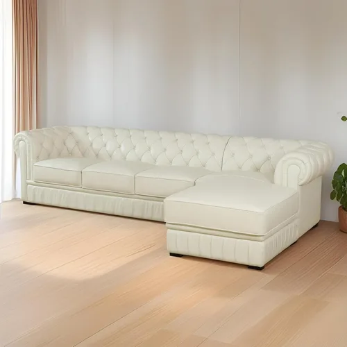Vista 8 de Sofá seccional en forma de L, conjunto de sofás de Cuero, sofá grande de piel de vaca con sillón reclinable a la izquierda, adecuado para oficina