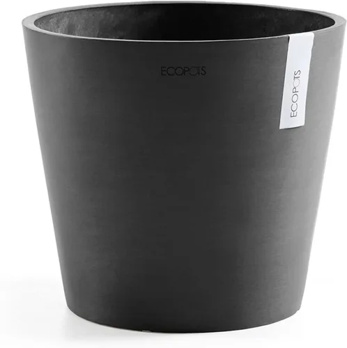 Vista 25 de Ecopots Amsterdam - Maceta redonda para flores, color gris oscuro, 8