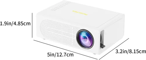 Vista 2 de Mini proyector, proyector portátil HD de 1080P, proyector de video y película for HD-MI/USB/AV/Memory Card/5V-2A, Wired Phone Same Screen