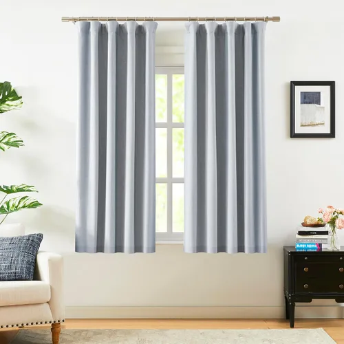 Vista 27 de Vision Home Cortinas Completamente Opacas de Lino Azul Niebla de 84 Pulgadas de Largo para Dormitorio y Sala de Estar, Paneles de Ventana Niebla Azul