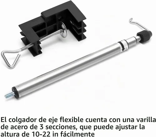 Vista 2 de QWORK Herramienta rotativa, amoladora redonda, soporte telescópico para colgar con abrazadera de mesa, herramienta de soporte de suspensión de eje