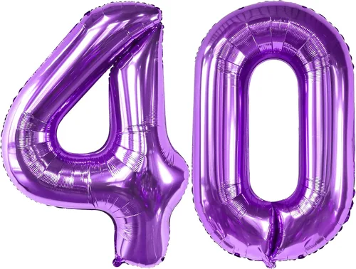 Vista 11 de KatchOn Globos negros de aluminio con el número 40 para decoración