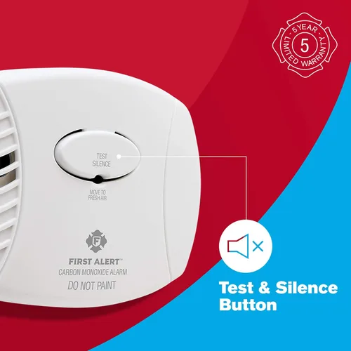 Vista 5 de FIRST ALERT CO400-3 - Detector de monóxido de carbono, funciona con pilas, blanco, paquete de 3 -CO400-3