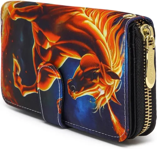 Vista 43 de Cartera de mano para mujer, estilo bohemio, con RFID, elegante, espaciosa con correa para viajes, capacidad para tarjetas, teléfono, dinero