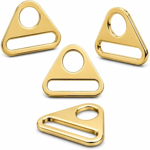 Vista 9 de CRAFTMEMORE 4 piezas de ajuste de anillos triangulares hebilla de ajuste de anillos en D para bolsa de coser correa correas SC84, Cobrizo cepillado