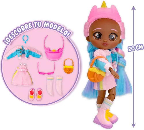 Vista 4 de BFF by Cry Babies Muñeca Jassy Fashion con más de 9 sorpresas, incluyendo atuendo y accesorios para juguete de moda, niñas y niños de 4 años