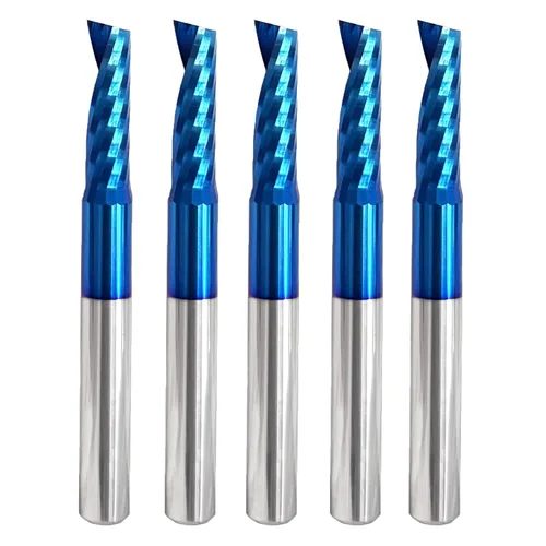 Vista 12 de Fresa de extremo CNC de carburo sólido con corte en O, diámetro de corte de 1/4 de pulgada, extra largo, 3 brocas individuales de 0 flautas