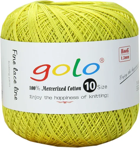 Vista 16 de Golo - 3 bolas de hilo de ganchillo tamaño 10, hilo de crochet para tejer a mano 102