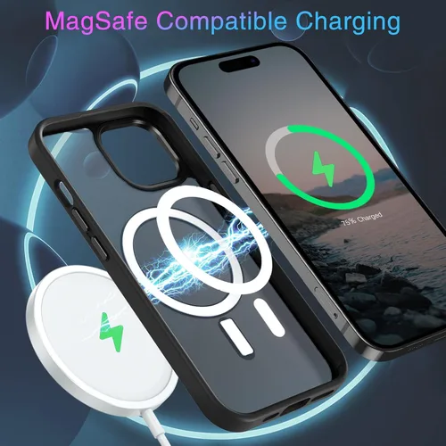 Vista 3 de BENTOBEN Compatible con iPhone 15 Plus, Funda de teléfono magnética translúcida mate delgada a prueba de golpes [Compatible con MagSafe] Funda