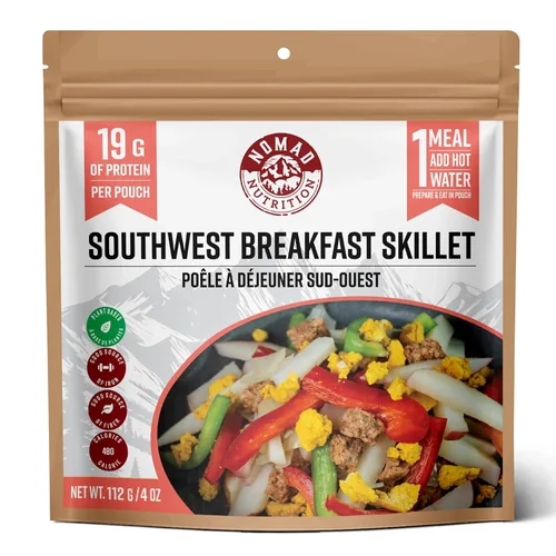 Vista 11 de Nomad Nutrition Southwest Breakfast Skillet - Comida de senderismo liofilizada instantánea para mochileros y campamentos, comidas de senderismo a