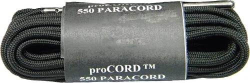 Vista 3 de Cordones de paracaídas negro carbón 550 con puntas de acero negro para botas (paquete de 1 par)