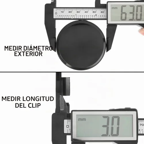 Vista 4 de Tapas cromadas para centro de neumático, 4 piezas de 2.5 pulgadas, Negro