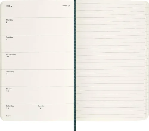 Vista 3 de Moleskine 2024 Precious and Ethical Weekly Planner Box, 12M, Large, Boa Green, Soft Cover (5 x 8.25)