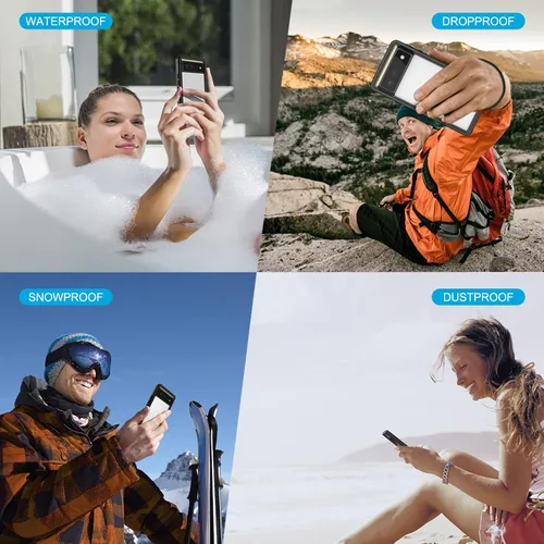 Vista 8 de Lanhiem Funda para Google Pixel 6, impermeable IP68 a prueba de polvo con protector de pantalla integrado, funda protectora de cuerpo completo