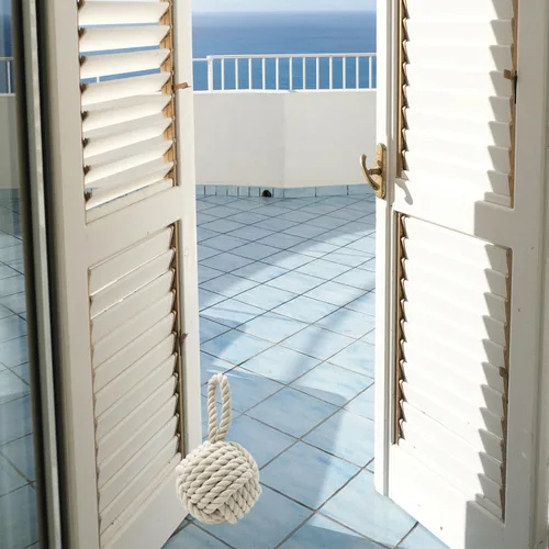 Vista 3 de Tope de puerta, tope de puerta de exterior con peso de bola de cuerda decorativa