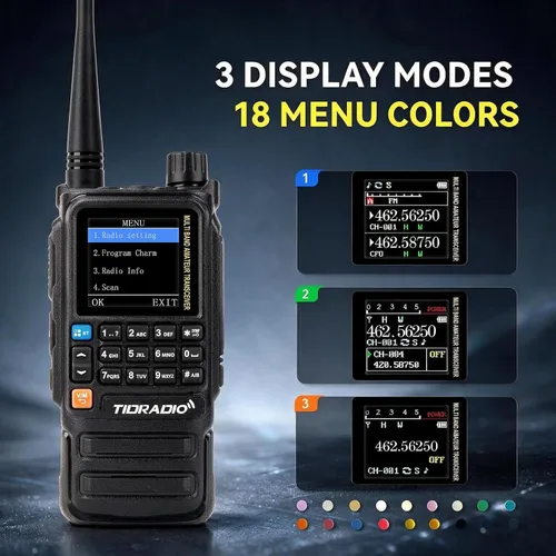 Vista 5 de TIDRADIO TD-H3 Plus GMRS - Radio de mano, programación de aplicaciones, walkie talkie de largo alcance con auricular, batería de 2500 mAh