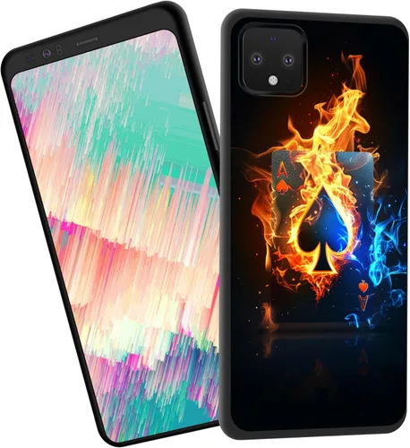 Vista 109 de Funda delgada para Google Pixel 4 XL, funda delgada de silicona de TPU suave a prueba de golpes para Google Pixel 4 XL, gato negro luna estrellada