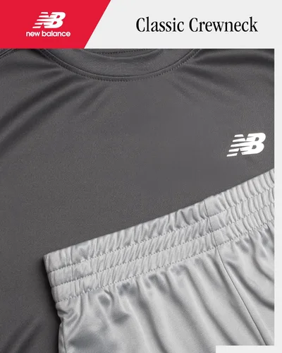 Vista 3 de New Balance Conjunto de pantalones cortos activos para niños, camiseta de manga corta de 4 piezas y pantalones cortos de gimnasio (8-20)