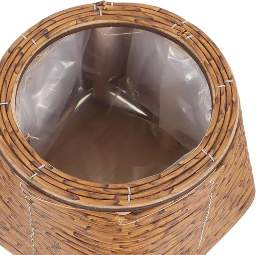 Vista 3 de OSALADI Cesta tejida de ratán para plantas, cesta de almacenamiento decorativa duradera hecha a mano