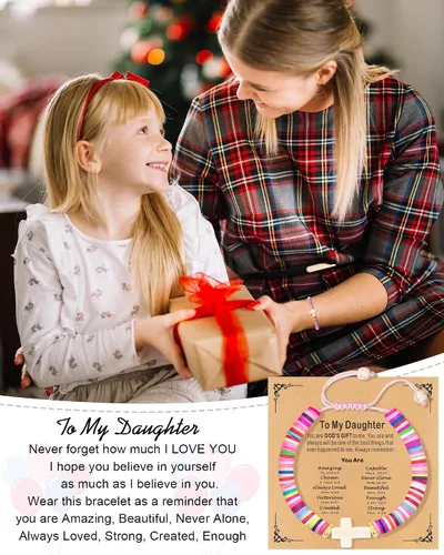 Vista 56 de Regalos navideños para niños, niñas adolescentes, mujeres, linda pulsera de cruz para niñas, regalos de Navidad cristianos para mujeres, ideas