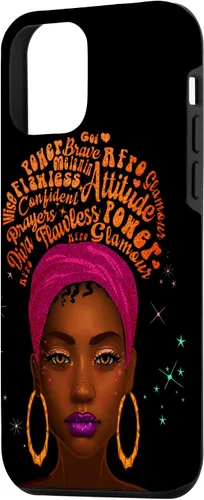 Vista 2 de iPhone 12 mini - Funda de melanina para mujer, color negro, color marrón, para niñas y mujeres