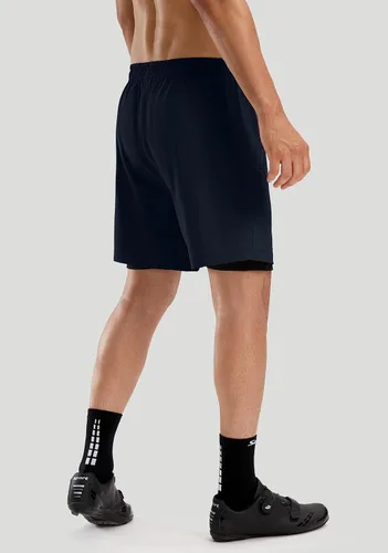 Vista 3 de Bikewa - Pantalones cortos de ciclismo de montaña para hombre, con acolchado 3D, ajuste holgado, con bolsillos con cremallera