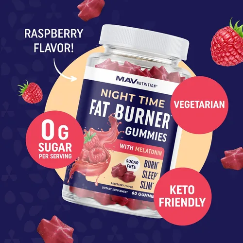 Vista 4 de Gomitas quemadoras de grasa nocturnas con melatonina para apoyar el sueño y la pérdida de peso Supresor del hambre y refuerzo del metabolismo