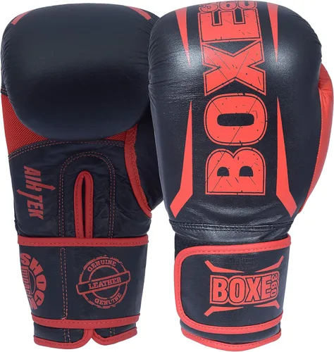 Vista 6 de Guantes de boxeo Muay Thai Training Genuine Cow Hide Leather Sparring Guantes de boxeo Kickboxing Guantes de lucha
