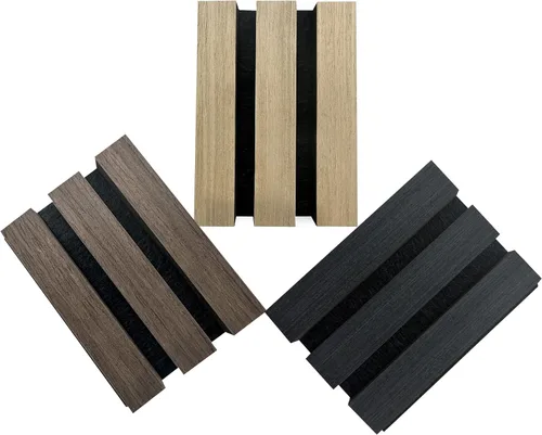 Vista 9 de Paneles acústicos de listones de madera de 4 piezas para una decoración elegante y reducción de ruido, panel texturizado 3D para techo y pared
