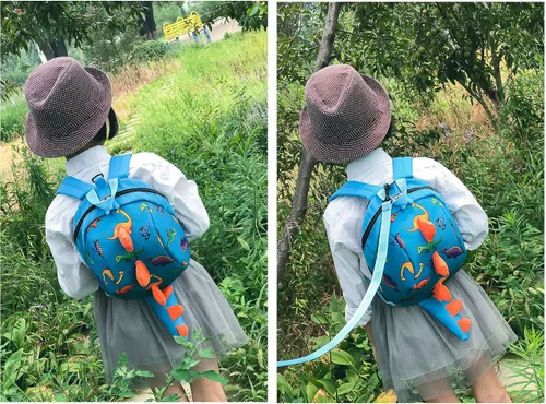 Vista 4 de Toddler kids Dinosaur Backpack Book Bags with Safety Leash for Boys Girls