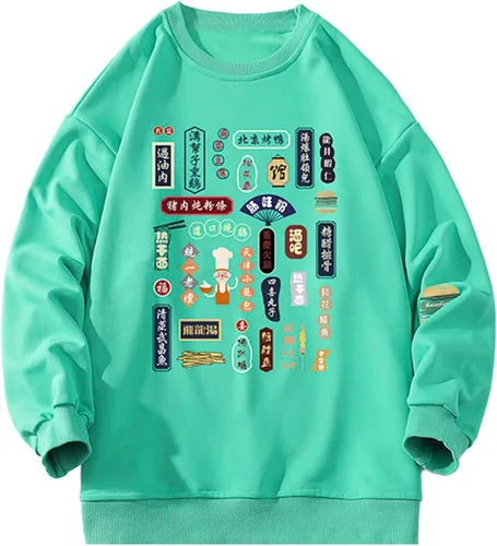Vista 7 de EELHOE Mens Tshirts Prtined Graphic Baggy Cotton Long Sleeve Crewneck Tops Sun Protection Fashion Fishing Sweatshirt