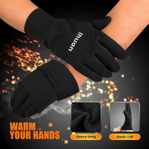 Vista 2 de Guantes de invierno para hombres y mujeres guantes cálidos impermeables para clima frío guantes térmicos con pantalla táctil para entrenamiento
