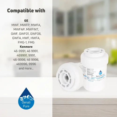Vista 9 de Filtro de agua de repuesto para refrigerador General Electric GSH25JSTASS - Compatible con General Electric MWF, cartucho de filtro de agua