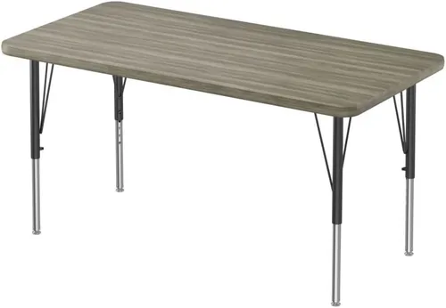Vista 62 de Correll - Mesa rectangular de actividades para el aula de 24 x 36 pulgadas, altura ajustable (19-29 pulgadas), parte superior de nogal colonial