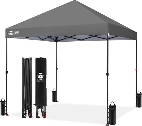Vista 24 de CROWN SHADES Tienda de campaña desplegable de 10x10, toldo para exteriores Rojo
