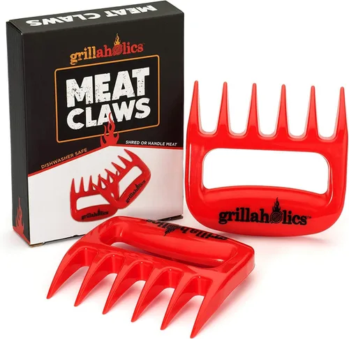 Vista 8 de Grillaholics Garras para desmenuzar carne de barbacoa - Hojas ultra afiladas estilo Wolverine, mango de elevación rápida y para desmenuzar carnes