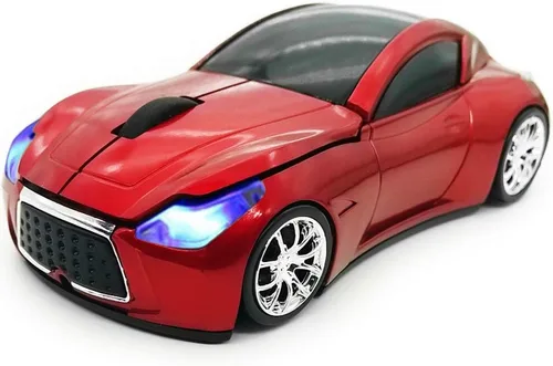 Vista 9 de Ratón inalámbrico para coche 2.4 GHz 3D DPI 1600 Cool Sport USB Gaming Mouse ratones para PC Ordenador Portátil Portátil Negro