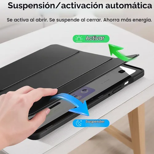 Vista 6 de Fintie Funda transparente para Samsung Galaxy Tab S10 Lite/S10 FE/S9 FE Negro