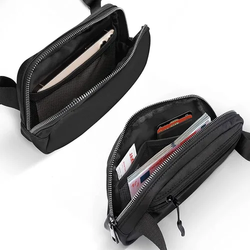 Vista 12 de Cangurera cruzada para mujer, mini bolsa para cinturón de 1 litro con correa ajustable de 32 a 51 pulgadas, bolsa de cintura pequeña para viajes