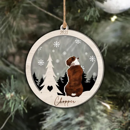Vista 98 de Nazenti Adorno de Navidad conmemorativo personalizado, regalo personalizado de recuerdo de perro, condolencias por pérdida de mascotas, sabueso