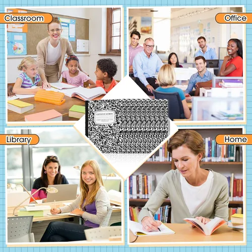 Vista 4 de Fainne Paquete de 60 cuadernos de composición B5 a granel de 7.5 x 9.75 pulgadas, cuadernos de composición con rayas universitarias, 50 hojas