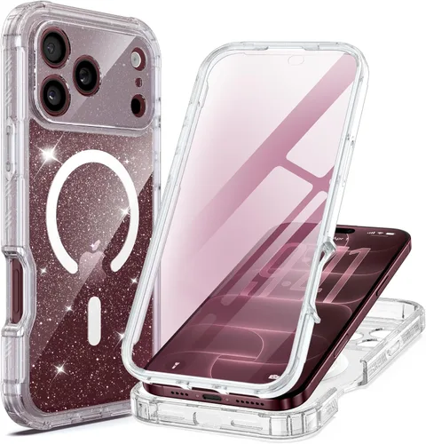 Vista 23 de seacosmo Funda para iPhone Air, Parachoques de Cuerpo Completo con Pantalla de Vidrio Templado 9H Integrada y Protector de Lente de Cámara Negro