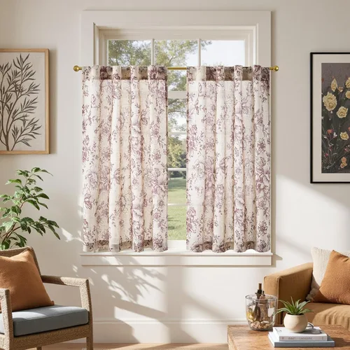 Vista 50 de Jinchan - Cortinas de lino texturizado para cocina, 24 pulgadas, natural, 2 paneles Mezcla de lino beige natural