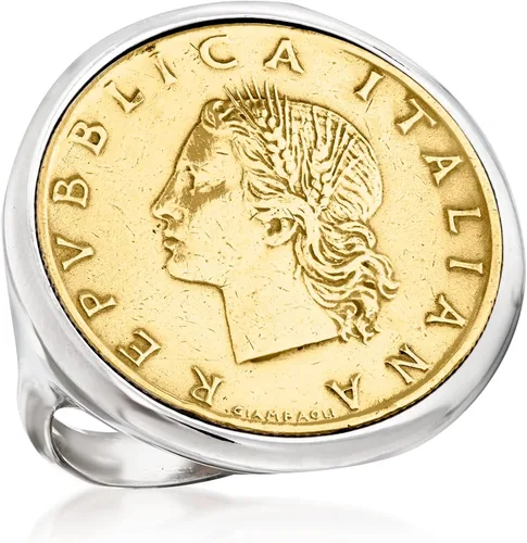 Vista 5 de Ross-Simons Italian Genuine 20-Lira Coin Ring in Sterling Silver