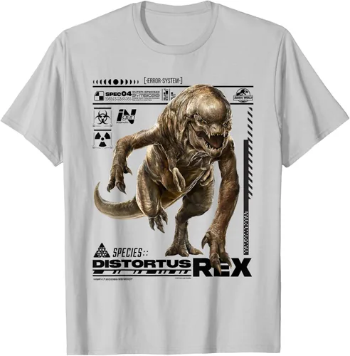 Vista 5 de Jurassic World Rebirth Distortus Rex Ingen Species File Camiseta Gris Oscuro