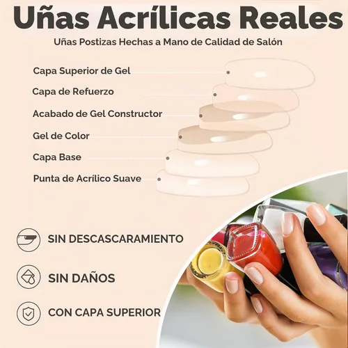 Vista 7 de Uñas postizas a presión color rosa bebé con forma de almendra, 48 piezas, uñas postizas gruesas neutras para mujeres, uñas de almendra medianas a