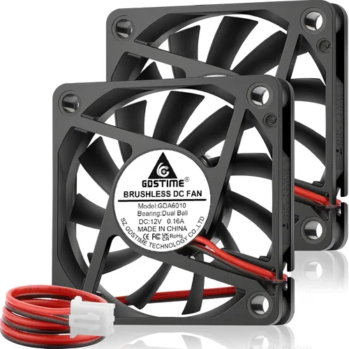 Vista 9 de GDSTIME Ventilador 4010 12 V 1.575 in x 0.394 in 2 pines doble bola DC sin