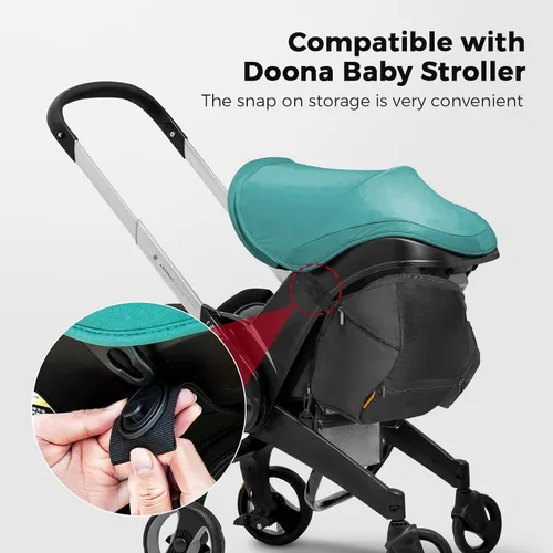 Vista 4 de Bolsa de almacenamiento compatible con el cochecito de asiento de automóvil Doona, accesorios de cochecito, gran capacidad, accesorios para bolsa