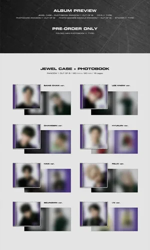 Vista 3 de Stray Kids ODDINARY Mini Album Jewel CASE (HAN Ver.) (incluye CD+libro de fotos+tarjeta de fotos+insignias de fotos (Ddak Ji)+pegatinas+tarjeta