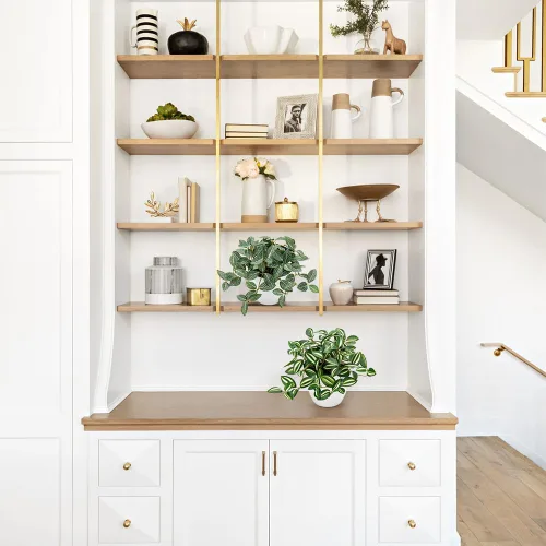 Vista 7 de Hollyone Plantas falsas, 2 paquetes de plantas artificiales de interior con maceta de plástico blanco, pequeña planta falsa en maceta para el hogar